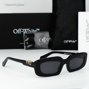 Off-White Women Sunglasses Black Grey Rectangle OERI13C RENTON 1007 BRAND NEW